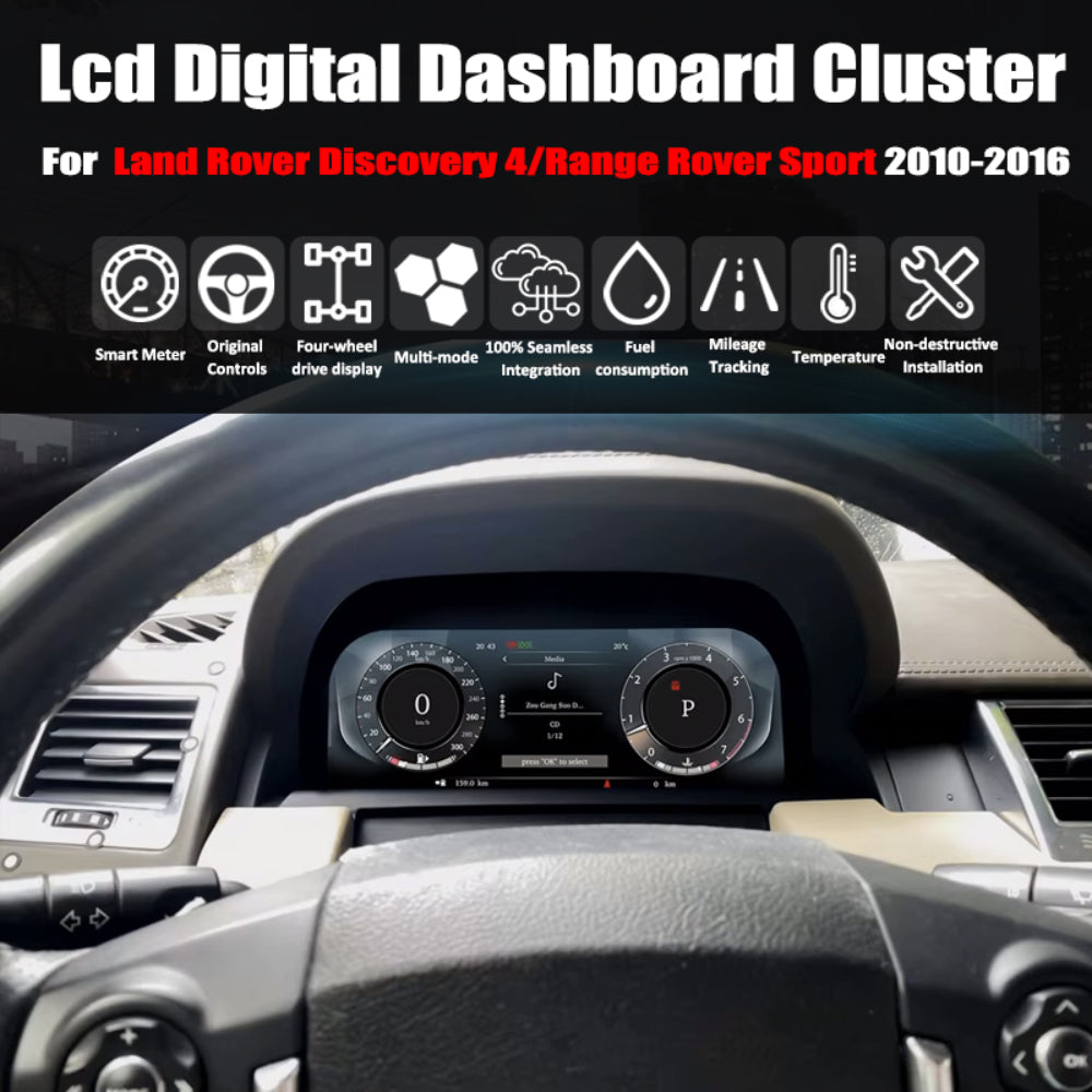 For Land Rover Discovery 4/ Range Rover Sport 2010-2016 12.3" LCD Digital Dashboard Cluster Car Panel Speedometer Virtual Cockpit
