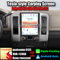 12.1" Qualcomm pour Dodge RAM 1500 2500 3500 2008-2012 Autoradio Stéréo Carplay Mise à Niveau Écran Style Tesla Android Auto Navigation GPS Lecteur Multimédia