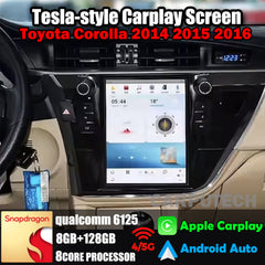 Autoradio 10,4" pour Toyota Corolla 2014 2015 2016, stéréo, Carplay, mise à niveau, écran de style Tesla, Android Auto, navigation GPS, lecteur multimédia