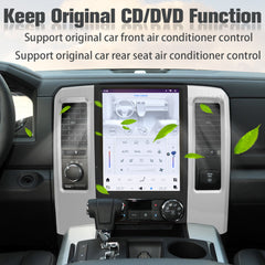 12.1" Qualcomm pour Dodge RAM 1500 2500 3500 2008-2012 Autoradio Stéréo Carplay Mise à Niveau Écran Style Tesla Android Auto Navigation GPS Lecteur Multimédia