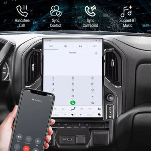 15.6" Qualcomm For Chevrolet Silverado/ GMC Sierra 2019-2023 Car Radio Stereo Carplay Upgrade Tesla Style Screen Android Auto GPS Navigation Multimedia Player Carputech