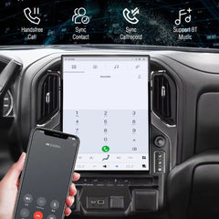 15,6 Zoll Qualcomm für Chevrolet Silverado/GMC Sierra 2019–2023 Autoradio Stereo Carplay Upgrade Tesla Style Bildschirm Android Auto GPS Navigation Multimedia Player