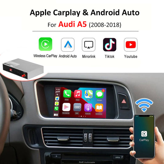 Wireless CarPlay Android Auto Module Interface for Audi A5 / S5 / RS5 2009-2018, with AirPlay Mirror Link Car Play Functions