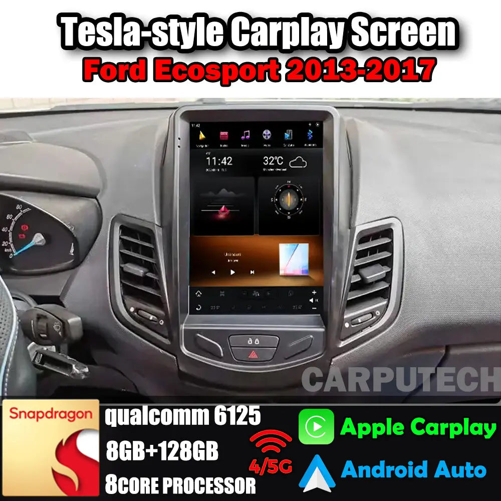 NHOPEEW Autoradio Per Ford Ecosport 2013-2017 Con CarPlay E Android Auto - Stereo Per Auto Android 13 Con FM RDS - GPS Wifi Controllo Del Volante EQ + Telecamera Di Backup E Microfono