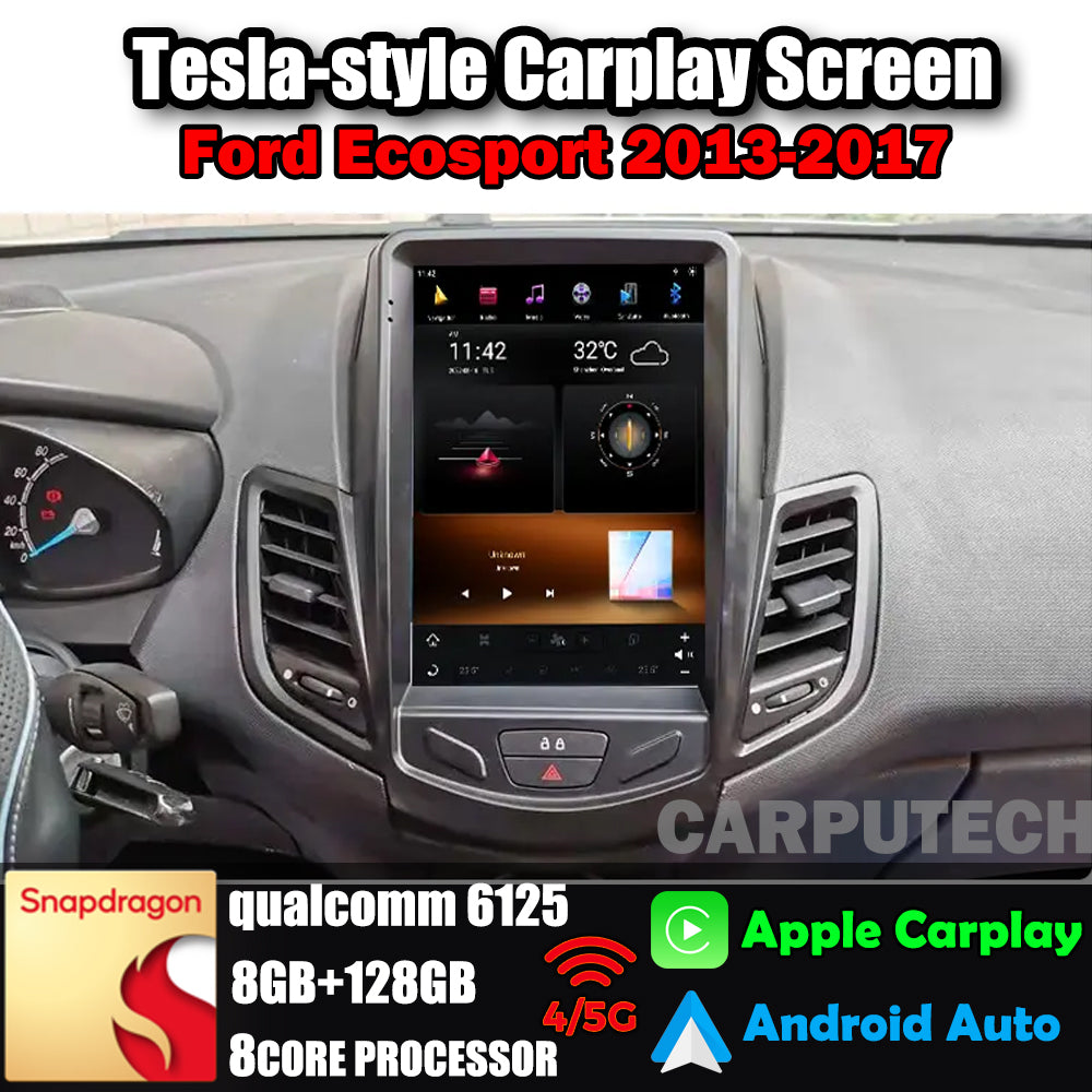 Autoradio 10,4" pour Ford Ecosport 2013-2017, unité centrale stéréo Carplay, mise à niveau, écran de style Tesla, Android Auto, navigation GPS, lecteur multimédia