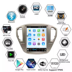 Autoradio 12,1" Qualcomm pour Toyota Highlander 2001-2007, stéréo, Carplay, mise à niveau, écran de style Tesla, Android Auto, navigation GPS, lecteur multimédia