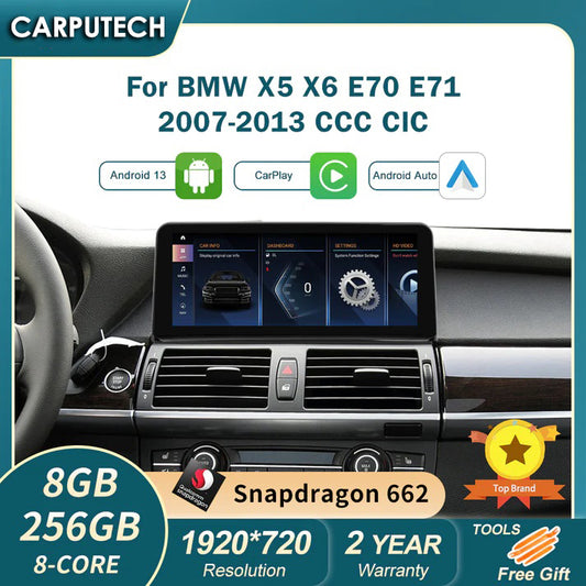 Android 13 Android Touch Screen For BMW X5 X6 CCC CIC NBT | Wireless Apple Carplay & Android Auto | Original Style Car Radio Screen