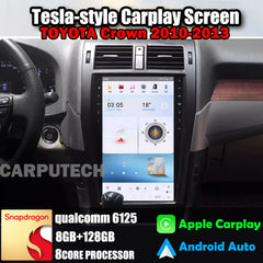 Autoradio 13,6" pour TOYOTA Crown 2010-2013, mise à niveau Carplay, écran de style Tesla, Android Auto, navigation GPS, lecteur multimédia