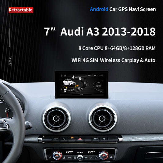 Audi A3 2013-2018 7"Touch Screen OEM Style Android 13 System Car Radio Player with WIFI 4G SIM 8+128GB RAM BT Carplay GPS Navi Multimedia Stereo