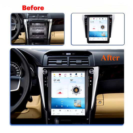 Autoradio 12,1" pour Toyota Camry 2012-2016, stéréo, Carplay, mise à niveau, écran de style Tesla, Android Auto, navigation GPS, lecteur multimédia