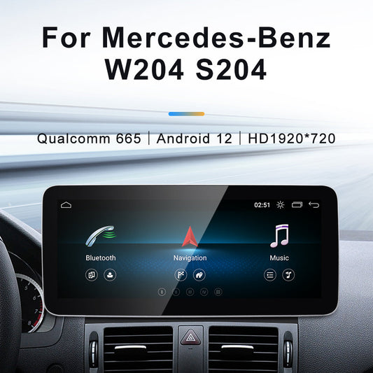 For Mercedes Benz C Class W204 S204 | Wireless CarPlay & Android Auto | 12.3 Inch Touch Screen Snapdragon665 Android13 Car GPS Stereo Multimedia Car Radio Headunit