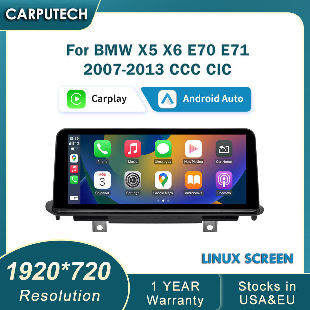 Écran tactile Linux pour BMW X5 X6 CCC CIC NBT | Apple Carplay sans fil et Android Auto | Écran d'autoradio de style original