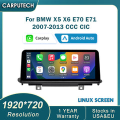 Écran tactile Linux pour BMW X5 X6 CCC CIC NBT | Apple Carplay sans fil et Android Auto | Écran d'autoradio de style original