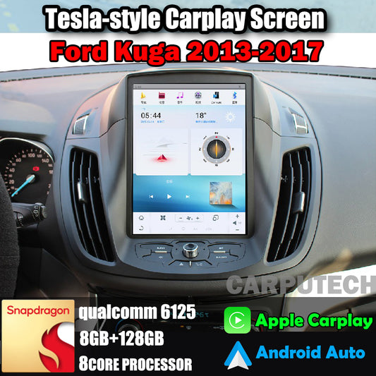 Autoradio 10,4" pour Ford Kuga 2013-2017, unité centrale stéréo Carplay, mise à niveau, écran de style Tesla, Android Auto, navigation GPS, lecteur multimédia