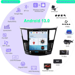 12.1" Qualcomm pour Infiniti JX35 2011-2020 Autoradio Stéréo Carplay Mise à Niveau Écran Style Tesla Android Auto Navigation GPS Lecteur Multimédia 