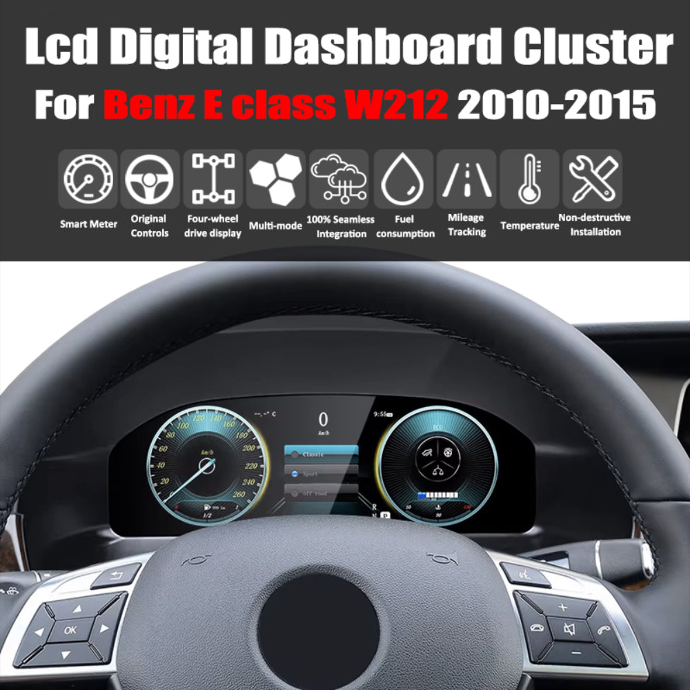 Für Mercedes Benz E-Klasse W212 NTG 4.5 4.0 2010-2015 12,3 Zoll LCD Digital Dashboard Cluster Auto Panel Tacho Virtuelles Cockpit 