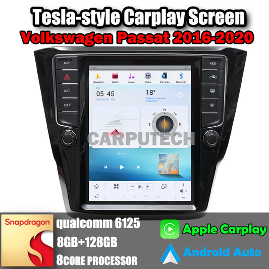 Autoradio 10,4 pouces pour VW Volkswagen Passat 2016-2020, unité centrale stéréo Carplay, mise à niveau, écran de style Tesla, Android Auto, navigation GPS, lecteur multimédia