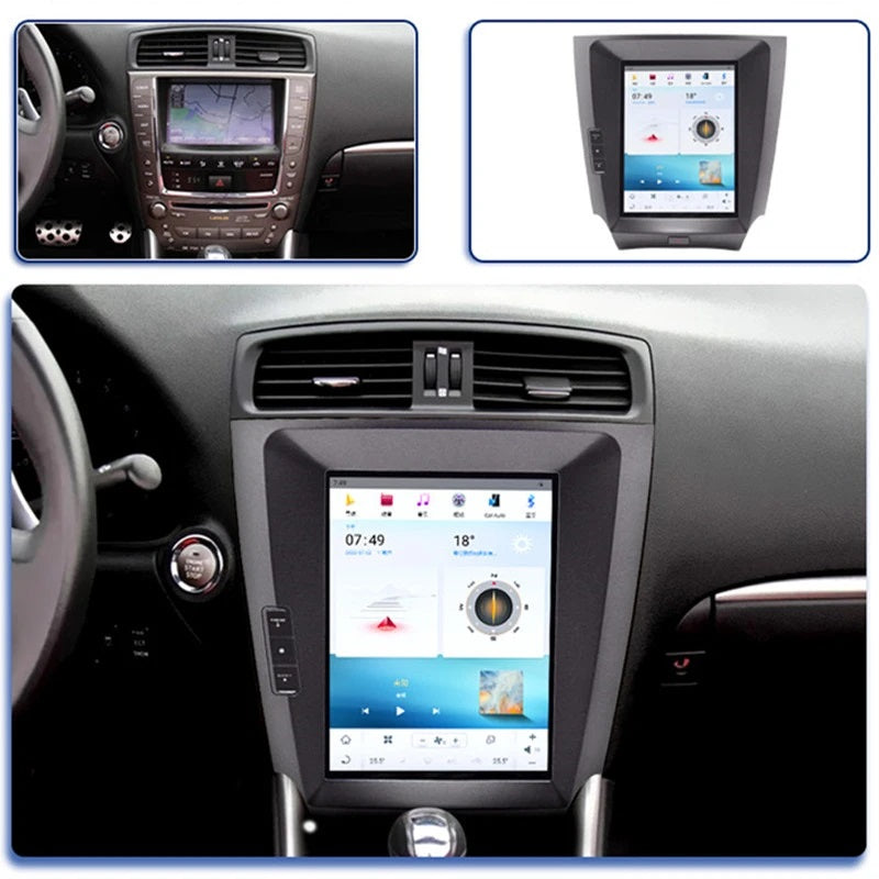 10.4" Qualcomm For Lexus IS IS200 IS250 IS300 IS350 2005-2012 Car Radio Stereo Carplay Upgrade Tesla Style Screen Android Auto GPS Navigation Multimedia Player