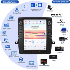 12.1" Qualcomm pour Nissan Titan 2016-2020 autoradio stéréo Carplay mise à niveau écran de style Tesla Android Auto GPS Navigation lecteur multimédia