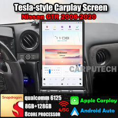 Autoradio 14,4" Qualcomm pour Nissan GTR 2008-2020, stéréo, Carplay, mise à niveau, écran de style Tesla, Android Auto, navigation GPS, lecteur multimédia 