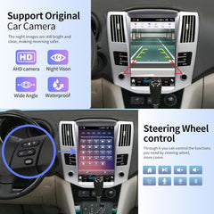 12,1 Zoll Qualcomm für Lexus RX RX300 RX330 RX350 RX400H 2004–2008 Autoradio-Stereo-Carplay-Upgrade Tesla-Stil-Bildschirm Android Auto GPS-Navigation Multimedia-Player