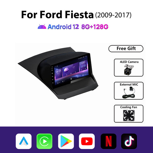 Carputech Car Radio Carplay Android Auto for Ford Fiesta 2009-2017 Android 12 2 Din  Multimedia Stereo Carplay Navigation GPS Car No DVD Player