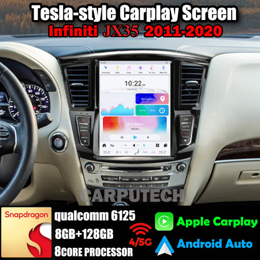 12.1" Qualcomm pour Infiniti JX35 2011-2020 Autoradio Stéréo Carplay Mise à Niveau Écran Style Tesla Android Auto Navigation GPS Lecteur Multimédia 