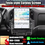 15.6" Qualcomm For Chevrolet Silverado/ GMC Sierra 2019-2023 Car Radio Stereo Carplay Upgrade Tesla Style Screen Android Auto GPS Navigation Multimedia Player Carputech
