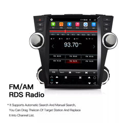 Autoradio 12,1" Qualcomm pour Toyota Highlander 2008-2014, stéréo, Carplay, mise à niveau, écran de style Tesla, Android Auto, navigation GPS, lecteur multimédia