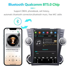 Autoradio 12,1" Qualcomm pour Toyota Highlander 2008-2014, stéréo, Carplay, mise à niveau, écran de style Tesla, Android Auto, navigation GPS, lecteur multimédia
