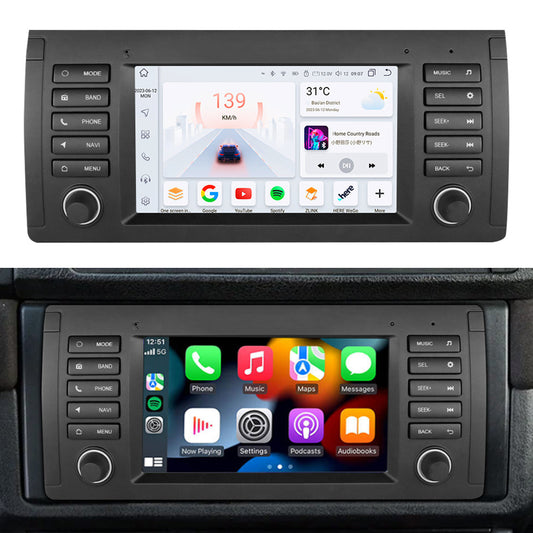 Carputech 1996-2007 BMW X5 E53 5 Series E39 Android 12 Wireless Apple CarPlay & Android Auto Car Radio with 8-core Processor & 7 Inch IPS Touch Screen