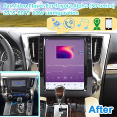 Autoradio 13" pour Toyota Alphard 30 Series Vellfire 2015-2019, stéréo, Carplay, mise à niveau, écran de style Tesla, Android Auto, navigation GPS, lecteur multimédia