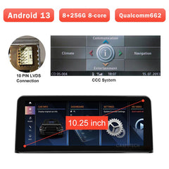 Android 13 Android Touch Screen For BMW X5 X6 CCC CIC NBT | Wireless Apple Carplay & Android Auto | Original Style Car Radio Screen