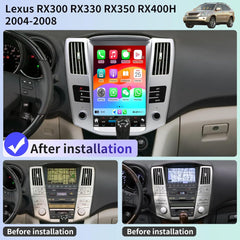 12,1 Zoll Qualcomm für Lexus RX RX300 RX330 RX350 RX400H 2004–2008 Autoradio-Stereo-Carplay-Upgrade Tesla-Stil-Bildschirm Android Auto GPS-Navigation Multimedia-Player
