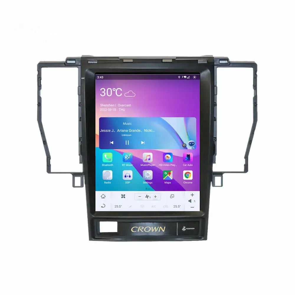 10.4" For Toyota Crown 2005-2009 Car Radio Stereo Carplay Upgrade Tesla Style Screen Android Auto GPS Navigation Multimedia Player Carputech