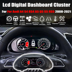 Tableau de bord numérique LCD 12,3 pouces pour Audi A4 S4 RS4 A5 Q5 S5 RS5 2008-2021, panneau de voiture, compteur de vitesse, cockpit virtuel 