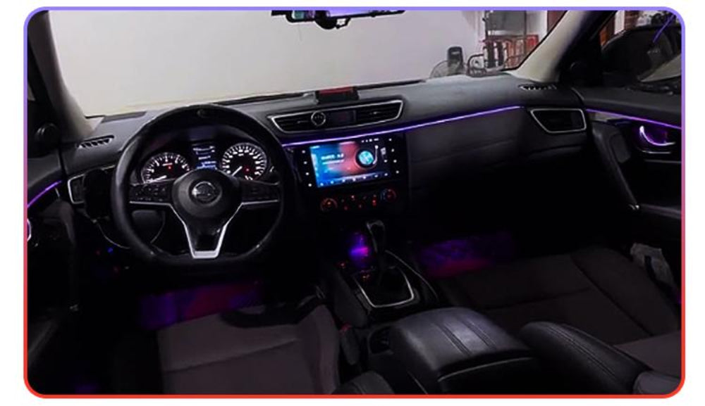 Upgrade 64 Colors Led Car Interior Ambient Lighting for Nissan Rogue / X-trail 2013-2021 Trim Decoration Accessories