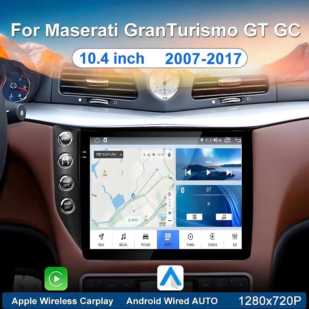 For Maserati GT / GC GranTurismo 2007-2017 10.4 " Android 13 Car Radio Multimedia Video Player GPS Navigation 4G WIFI Wireless Carplay