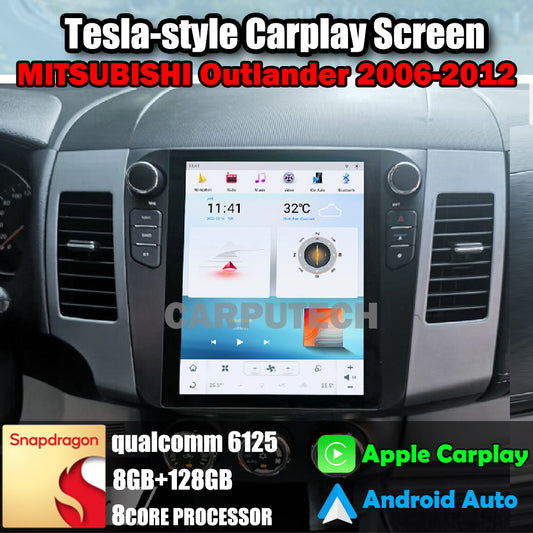 10.4" For MITSUBISHI Outlander 2006-2013 Car Radio Headunit Stereo Carplay Upgrade Tesla Style Screen Android Auto GPS Navigation Multimedia Player