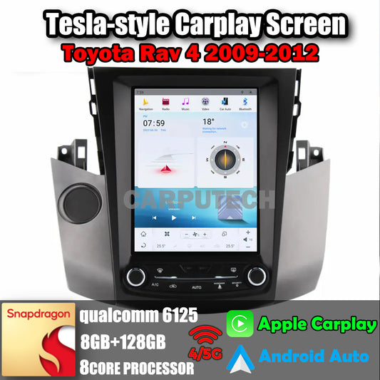 Autoradio 10,4" pour Toyota Rav 4 2009-2012, stéréo, Carplay, mise à niveau, écran de style Tesla, Android Auto, navigation GPS, lecteur multimédia