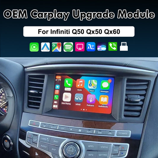 Carputech sans fil pour Infiniti Q50 Qx50 Qx60 7'' Carplay Android Auto Interface Module Carplay sans fil 