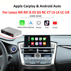 CarPlay sans fil pour Lexus NX RX IS ES GS RC CT LS LX LC UX 2013-2022, avec interface Android Auto AirPlay Mirror Link Fonctions Car Play 