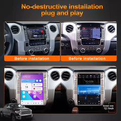 Autoradio 12,1" Qualcomm pour Toyota Tundra 2014-2019, stéréo, Carplay, mise à niveau, écran de style Tesla, Android Auto, navigation GPS, lecteur multimédia