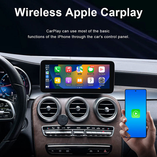 Full Screen Wireless CarPlay AA For Mercedes Benz A B C E CLS CLA GLA GLB Class NTG 5.5 NTG 6.0 MBUX 2018-2022 With Mirror Link Airplay