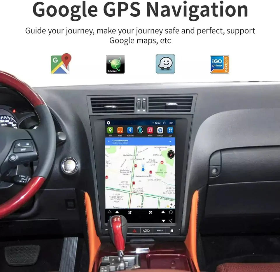 12.1" Qualcomm For Lexus GS300 2004-2011 Car Radio Stereo Carplay Upgrade Tesla Style Screen Android Auto GPS Navigation Multimedia Player Carputech