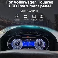 For Volkswagen Touareg 2003-2010 12.3" LCD Digital Dashboard Cluster Car Panel Speedometer Virtual Cockpit