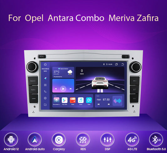 For Opel Astra H J Vectra Vauxhall Antara Zafira Corsa C D Vivaro Meriva Veda Android 12.0 Car Radio wireless CarPlay Android Auto