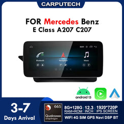 For Mercedes Benz E Coupe Class A207 C207 | Snapdragon665 12.3 inch Wireless CarPlay AUTO Android13 Car GPS Stereo Multimedia Car Radio Carputech