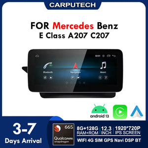 For Mercedes Benz E Coupe Class A207 C207 | Snapdragon665 12.3 inch Wireless CarPlay AUTO Android13 Car GPS Stereo Multimedia Car Radio Carputech