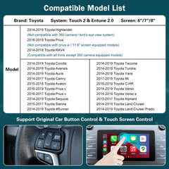 For Toyota 2014-2019 | Apple Carplay & Android Auto Module